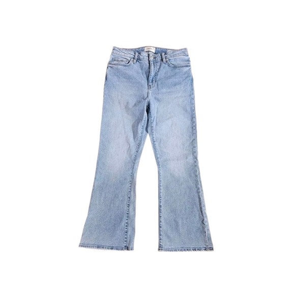 Frame Women's Le Crop Mini Boot Jeans Light Wash Blue Denim Size 26 Retro Boho - Picture 1 of 15